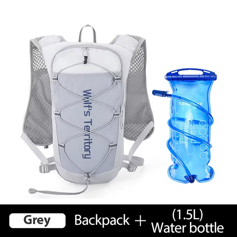 Outdoor Trail Running Ultralight Backpack Running Hydration Vest Breathable Marathon Running Backpack Water Bottle