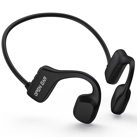 Open Ear Air Conduction Headphone, Wireless Bluetooth Earbuds 8H Playtimes Sports Earphones with Mic, Sweatproof Earbuds for Hiking, Cycling, Black